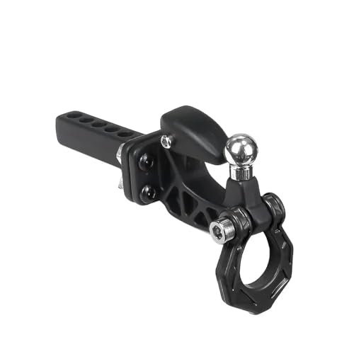 ZYPMoTo Metall -Schlepphaken und hinterer Stoßstange kompatibel mit 1 10 1 8 Skala RC Crawler Drop Hitch Receiver für Hochleistungsanhänger Mount Universal Fit(Black) von ZYPMoTo