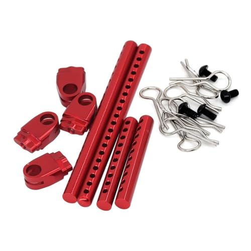 ZYPMoTo RC-Auto-Upgrade-Teile Metallkörper-Post-Montoren mit R-Clips Fixiersäule kompatibel mit TT02 TT-02 Modellbaugruppe Shell(Red) von ZYPMoTo