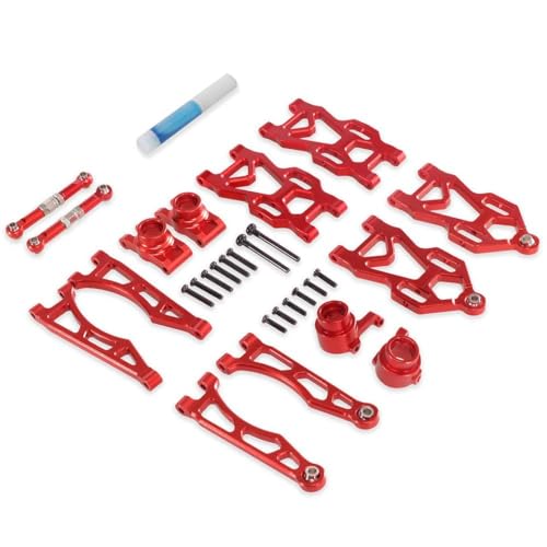 ZYPMoTo RC Car Aluminium Suspension Arm Wheel Saats Lenkung Tasse Metallteile Upgrade -Zubehör kompatibel mit 16101 16102pro 16103 Modelle(RED) von ZYPMoTo