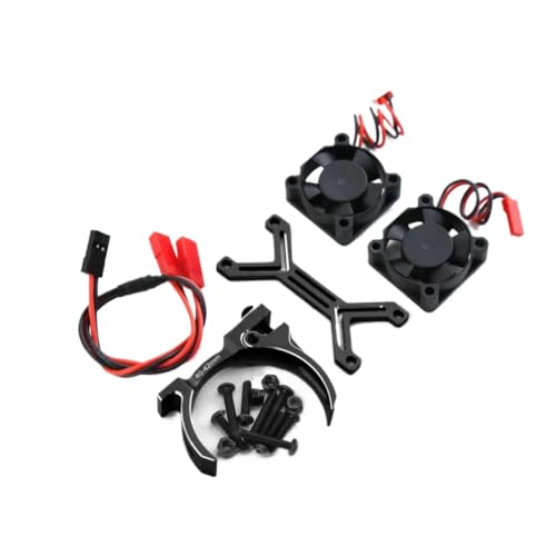 ZYPMoTo RC-Motorkühllüfter Kühlkörper mit Dual 40-42 mm Einstellbarer Halterung für 4274 4068 4268 Motoren 20000 U/min Geschwindigkeits-Upgrade kompatibel mit verschiedenen RC-Modellen(Black) von ZYPMoTo