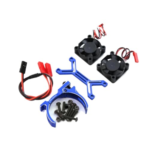 ZYPMoTo RC-Motorkühllüfter Kühlkörper mit Dual 40-42 mm Einstellbarer Halterung für 4274 4068 4268 Motoren 20000 U/min Geschwindigkeits-Upgrade kompatibel mit verschiedenen RC-Modellen(Blue) von ZYPMoTo