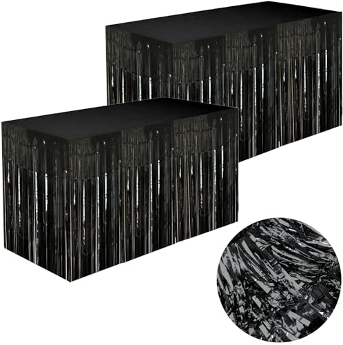 ZYUYUED 2 Stück Tischrock Schwarz,Tischröcke mit Fransen,Quasten-Tischrock,Dekorativer Tischrock,für Karneval, Hochzeit, Baby Shower, Hochzeit,Geburtstag,L275cm*H75cm ZYUYUED 2 Stück Tischrock Schwarz,Tischröcke mit Fransen,Quasten-Tischrock,Dekorativer Tischrock,für Karneval, Hochzeit, Baby Shower, Hochzeit,Geburtstag,L275cm*H75cm von ZYUYUED