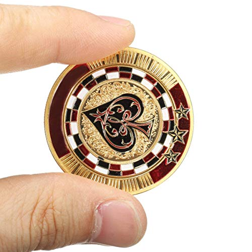 DIVISTAR Poker-Guard-Karte aus Metall, vergoldet, mit rundem Kunststoffetui, Schutz, Münzchip DIVISTAR Poker-Guard-Karte aus Metall, vergoldet, mit rundem Kunststoffetui, Schutz, Münzchip von ZYZYZK
