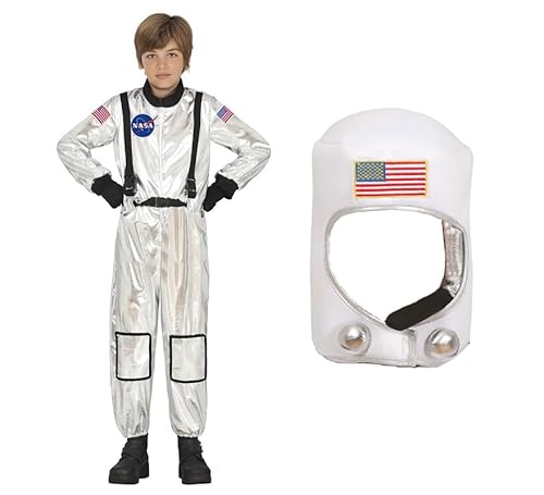 ZZ DISFRAZZES Astronautenkostüm für Kinder, Astronaut-Kostüm mit Helm für Kinder, Karneval, Astronaut-Kostüm mit Zubehör für Karneval (7-9 Jahre) von ZZ DISFRAZZES