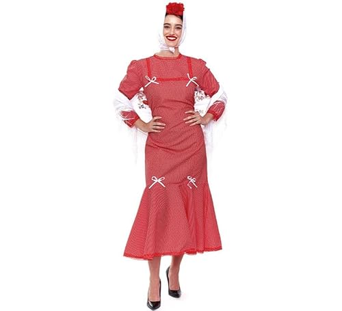 ZZ DISFRAZZES | Chulapa Kostüm für Damen, Madrileanisches Kleid für Erwachsene, Kostüm San Isidro, Aprilmesse (Größe L) von ZZ DISFRAZZES