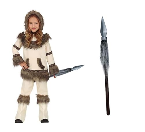 ZZ DISFRAZZES Eskimo-Kostüm für Mädchen, Eskimo-Kostüm für Kinder, Karneval, Eskimo-Kostüm mit Zubehör für Karneval (10-12 Jahre) von ZZ DISFRAZZES