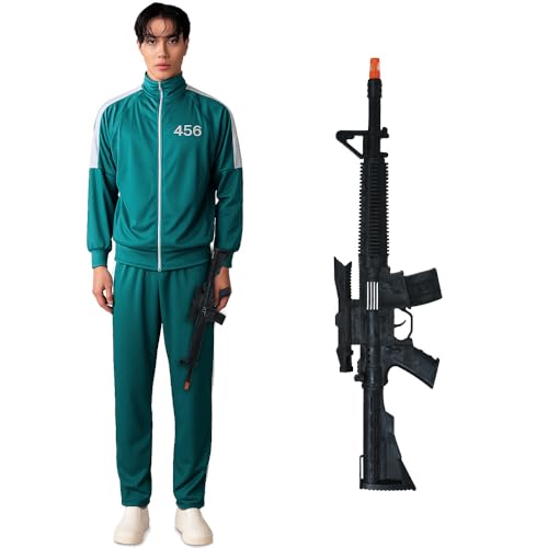 ZZ DISFRAZZES | Grünes Herren-Trainingsanzug-Set, Tintenfisch-Kostüm für Erwachsene, Karneval, grünes Set mit Zubehör für Partys, Halloween und Karneval (XS) von ZZ DISFRAZZES