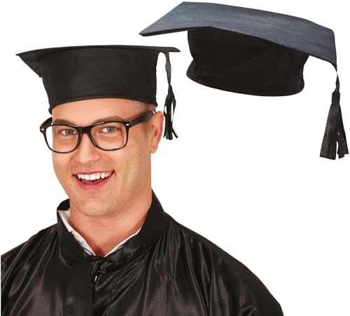 ZZ DISFRAZZES | Herrenhut, Graduierungshut für Erwachsene, Stoffmütze, Studentenmütze, Party, Schulabschluss (48 Stück) von ZZ DISFRAZZES