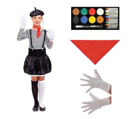 ZZ DISFRAZZES Mimo Kostüm für Mädchen, Mimo-Kostüm für Kinder, Karneval, Mimo-Set, Mimo-Kostüm mit Zubehör für Karneval (3-4 Jahre) von ZZ DISFRAZZES