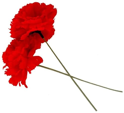 ZZ DISFRAZZES Rote Nelke aus Stoff für Sevillana oder Chulapa – Blume 8 cm mit Stab 18 cm – Zubehör Flamingos und Madrid (rot) von ZZ DISFRAZZES