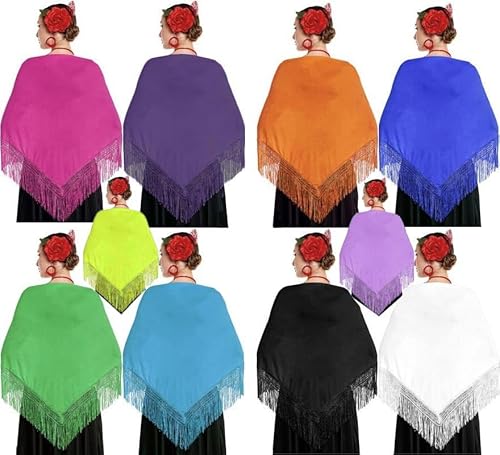 ZZ DISFRAZZES Schal, Sevillana oder Chulapa, Flamingo-Schal, 150 x 60 cm (Neongelb) von ZZ DISFRAZZES