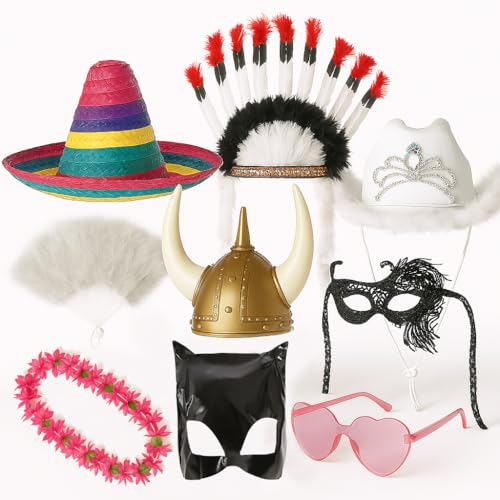 ZZ DISFRAZZES | Verrückte Zeit Hochzeit Kit – Partyzubehör-Set – Hüte, Brillen, Masken, Masken und mehr – Kostüme für Animation und Photobooth (Standard) von ZZ DISFRAZZES