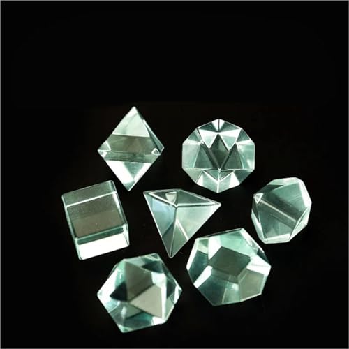 Edelstein-Zahlen-Polyeder-Würfel-Set, 7-teilig, bunte Spielwürfel für RPG, Brettspiele (ohne Zahl) von ZZGXWM
