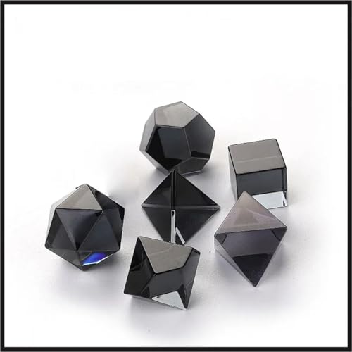 Polyeder-Würfel mit transparenten Edelsteinen, kreative Spieldekoration, blaues Haar-Design (mit Zahl) von ZZGXWM