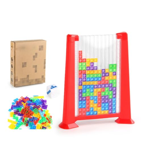 3D-Puzzle-Blöcke DenkübungMontessori-Puzzle-SpielzeugAcryl-Giraffe/Tetris-SpielzeugKristallklares DisplayHolzpuzzle (Rot) von ZZPXMY