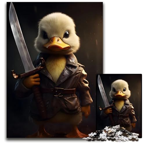1000-teiliges Puzzle „Abenteurer-Ente realistisches Papierpuzzle für Erwachsene Weihnachten Halloween Ostern Neujahr 1000 Teile (38 x 26 cm) von ZZQWIPEIS