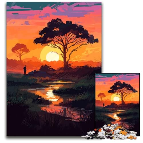 1000-teiliges Puzzle „African Aura Holzpuzzle für Erwachsene Weihnachten Halloween Ostern Neujahr 1000 PCS (75 x 50 cm) von ZZQWIPEIS