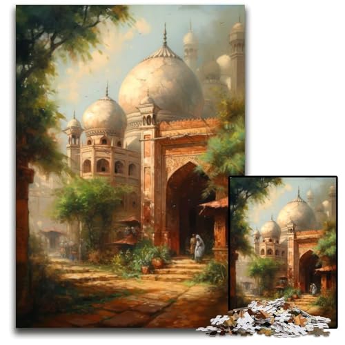 1000-teiliges Puzzle „Agra Charm India unmögliches Puzzle für Erwachsene DIY-Heimdekoration Geschenk Denksportspiel 1000 Teile (75 x 50 cm) von ZZQWIPEIS