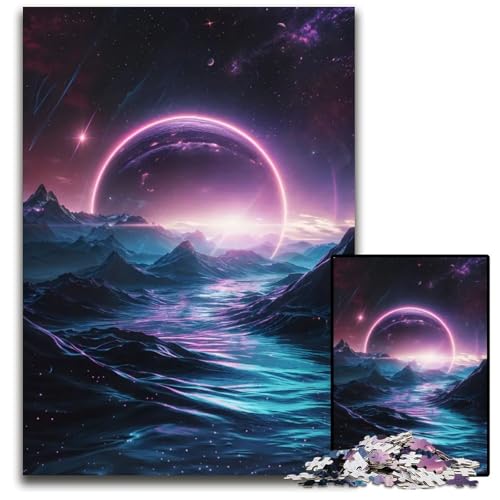 1000-teiliges Puzzle „Alien Flooded Mountains Puzzle für Erwachsene für Heimdekoration Gehirntraining 1000 Teile (75 x 50 cm) von ZZQWIPEIS