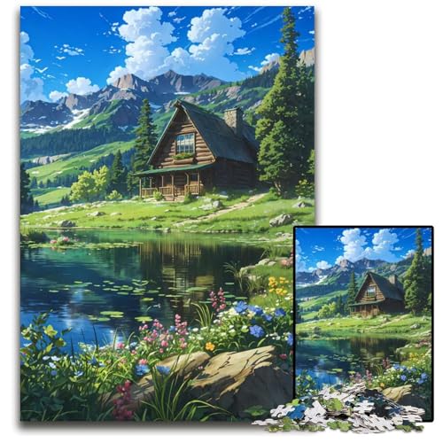 1000-teiliges Puzzle „Alpine Refuge unmögliches Puzzle für Erwachsene pädagogische Aktivität zur Verbesserung kognitiver Fähigkeiten 1000 Teile (75 x 50 cm) von ZZQWIPEIS