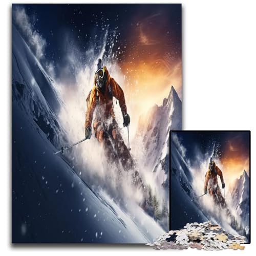 1000-teiliges Puzzle „EIN Skitraum Puzzle für Erwachsene zur Heimdekoration Gehirntraining 1000 Teile (75 x 50 cm) von ZZQWIPEIS
