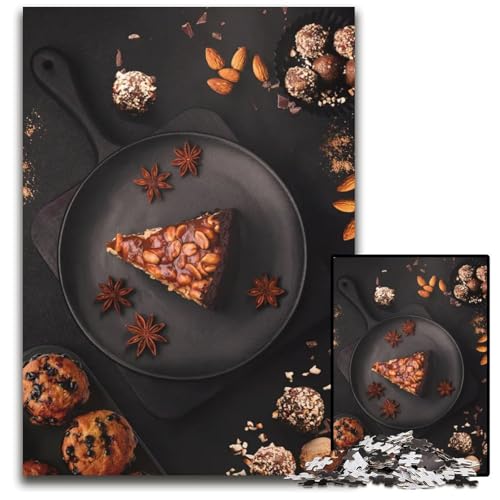 1000-teiliges Puzzle „Mandelkuchen und Muffins Puzzle für Erwachsene für Heimdekoration Gehirntraining 1000 Teile (75 x 50 cm) von ZZQWIPEIS