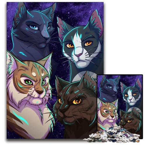 1000-teiliges Puzzle „Unter den Sternen I Holzpuzzle für Erwachsene Weihnachten Halloween Ostern Neujahr 1000 Teile (75 x 50 cm) von ZZQWIPEIS