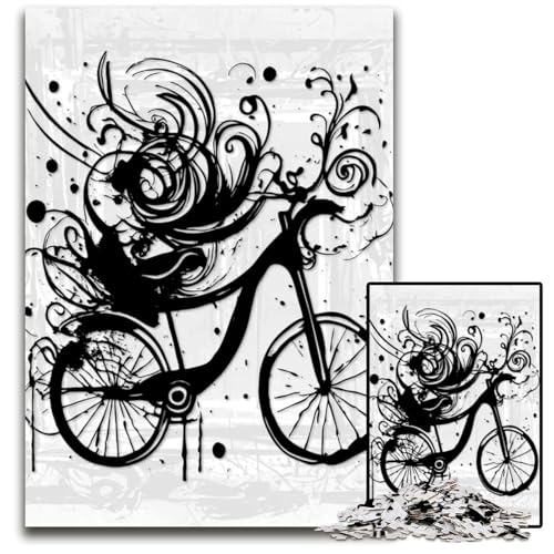 1000-teiliges Puzzle abstraktes Fahrrad Puzzle für Erwachsene für Heimdekoration Gehirntraining 1000 PCS (75 x 50 cm) von ZZQWIPEIS