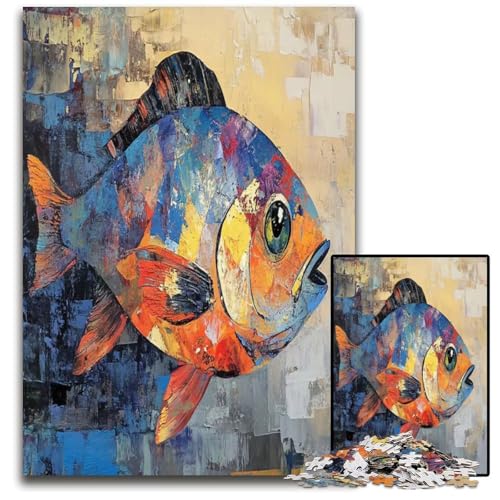 1000-teiliges Puzzle abstraktes Fang-Puzzle für Erwachsene für Heimdekoration Gehirntraining 1000 PCS (75 x 50 cm) von ZZQWIPEIS