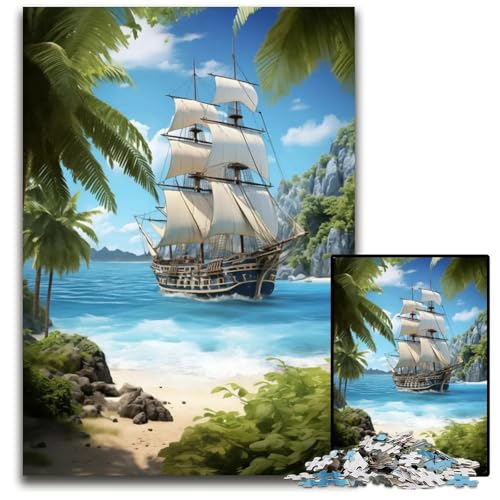1000-teiliges Puzzle antikes Schiffspuzzle für Erwachsene entspannende Unterhaltung Heimdekoration 1000 Teile (75 x 50 cm) von ZZQWIPEIS