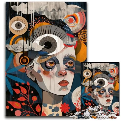 1000-teiliges Puzzle für Erwachsene „All Eyes on Me surreales Kunstdruckpapier Aktivität für Zuhause für Feiertage Geburtstage und Spieleabende mit der Familie 1000 Teile (38 x 26 cm) von ZZQWIPEIS