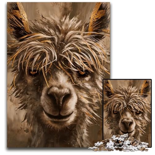 1000-teiliges Puzzle für Erwachsene Alpaka-Puzzles für Erwachsene perfekt für Heimdekoration Geburtstage Feiertage und Geschenke 1000 Teile (75 x 50 cm) von ZZQWIPEIS