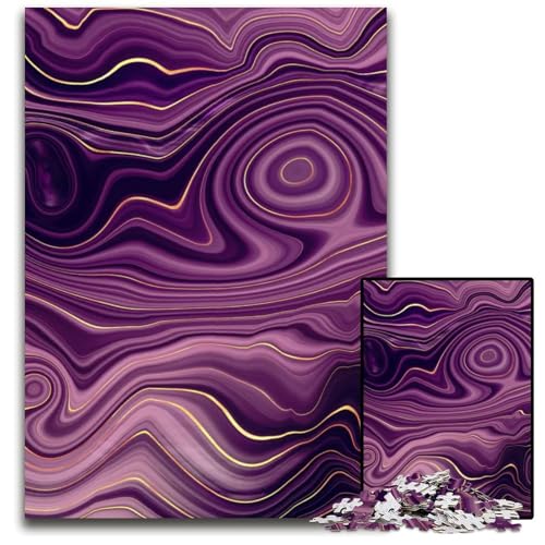 1000-teiliges Puzzle für Erwachsene Amethyst-Textur Holzpuzzle Heimaktivität für Feiertage Geburtstage und Familienspieleabende 1000 Teile (75 x 50 cm) von ZZQWIPEIS