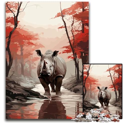1000-teiliges Puzzle für Erwachsene Tier-Japan-Vibes Holzpuzzle Heimaktivität für Feiertage Geburtstage und Familienspieleabende 1000 Teile (75 x 50 cm) von ZZQWIPEIS
