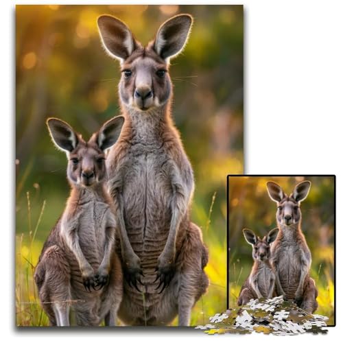 1000-teiliges Puzzle für Erwachsene Tierfamilien-Puzzle Spaß für zu Hause Aktivitäten Geburtstagsgeschenk Reisegeschenke 1000 Teile (38 x 26 cm) von ZZQWIPEIS