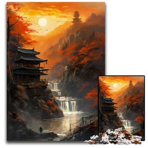 1000-teiliges Puzzle für Erwachsene atemberaubender Sonnenuntergang das Fluss-Puzzle für Erwachsene perfekt für Heimdekoration Geburtstage Feiertage und Geschenke 1000 PCS (75 x 50 cm) von ZZQWIPEIS