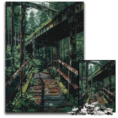 1000-teiliges Puzzle für Erwachsene verlassener Park Lofi Urbex-Puzzles für Erwachsene perfekt für Heimdekoration Geburtstage Feiertage und Geschenke 1000 Teile (38 x 26 cm) von ZZQWIPEIS
