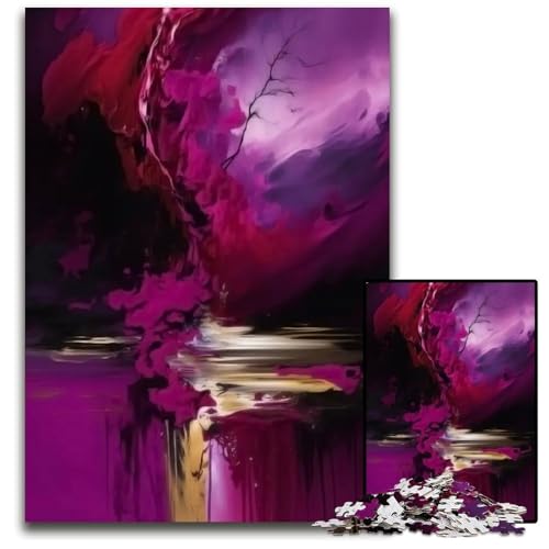 1000-teiliges Puzzle mehrdeutige Komposition Holzpuzzle für Erwachsene Weihnachten Halloween Ostern Neujahr 1000 PCS (75 x 50 cm) von ZZQWIPEIS