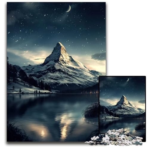 1000-teiliges Puzzle mit Alpengipfeln schwierige Puzzles für Erwachsene perfekte Dekoration für Zuhause oder das Büro 1000 Teile (75 x 50 cm) von ZZQWIPEIS