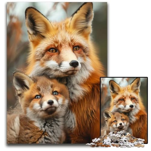1000-teiliges Puzzle mit Tierfamilie unmögliches Puzzle für Erwachsene DIY-Heimdekoration Geschenk Denksportspiel 1000 Teile (75 x 50 cm) von ZZQWIPEIS
