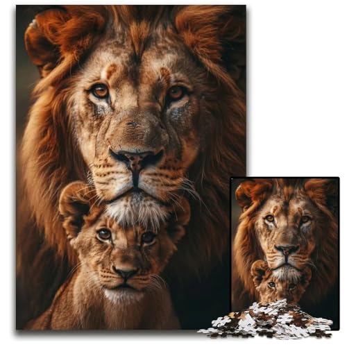 1000-teiliges Puzzle mit Tierfamilie unmögliches Puzzle für Erwachsene pädagogische Aktivität zur Verbesserung kognitiver Fähigkeiten 1000 Teile (75 x 50 cm) von ZZQWIPEIS