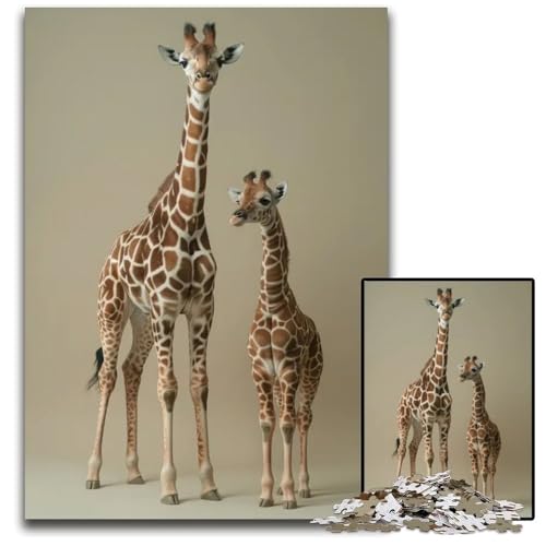 1000-teiliges Puzzle mit Tierfamilien-Puzzle für Erwachsene zur Heimdekoration Gehirntraining 1000 Teile (75 x 50 cm) von ZZQWIPEIS