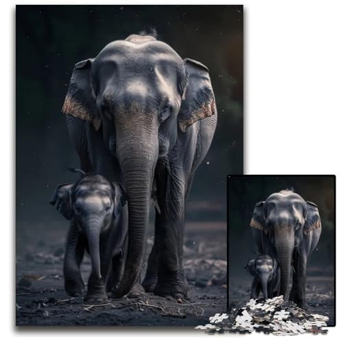 1000-teiliges Puzzle mit Tierfamilien-Puzzle für Erwachsene zur Heimdekoration Gehirntraining 1000 Teile (75 x 50 cm) von ZZQWIPEIS