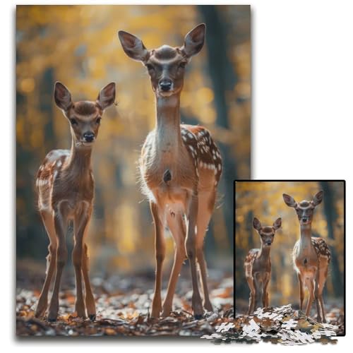 1000-teiliges Puzzle mit Tierfamilien-Puzzles für Erwachsene. Entspannende Unterhaltung Heimdekoration. 1000 Teile (38 x 26 cm) von ZZQWIPEIS