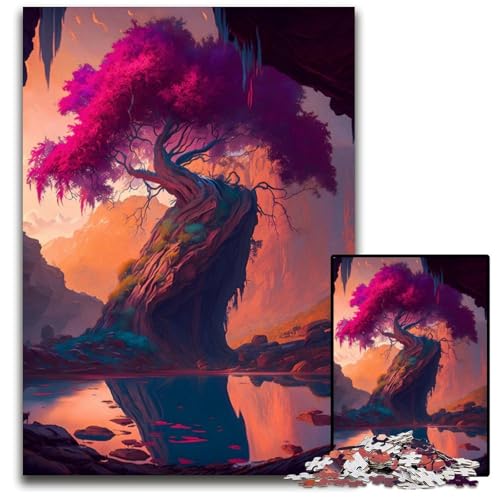 1000-teiliges Puzzle mit antikem Baum Puzzle für Erwachsene für Heimdekoration Gehirntraining 1000 PCS (75 x 50 cm) von ZZQWIPEIS