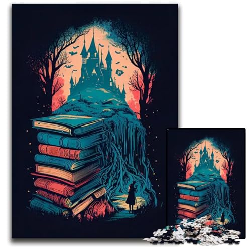 Abenteuer in einem Buch 1000-teiliges Puzzle Papierpuzzle anspruchsvolles Denkspiel für Teenager Spaß am Familienspielabend 1000 Teile (38 x 26 cm) von ZZQWIPEIS
