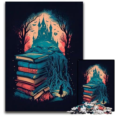 Abenteuer in einem Buch-Puzzle für Erwachsene 1000 Teile Holzpuzzle anspruchsvolles Denkspiel für Teenager unterhaltsames interaktives Spiel für die ganze Familie 1000 Teile (75 x 50 cm) von ZZQWIPEIS