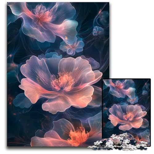 Abstrakte Blumenkunst 1000-teiliges Puzzle für Erwachsene unmögliche Puzzles für Erwachsene perfekt für Familienspaß an Weihnachten Thanksgiving Geburtstagen und Ostern 1000 Teile (38 x 26 cm) von ZZQWIPEIS