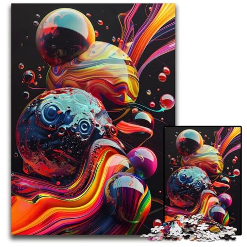 Abstrakte D-Kugeln 1000-teiliges Puzzle Holzpuzzle für Erwachsene anspruchsvolles Denkspiel für Teenager Spaß für den Familienspielabend 1000 Teile (75 x 50 cm) von ZZQWIPEIS