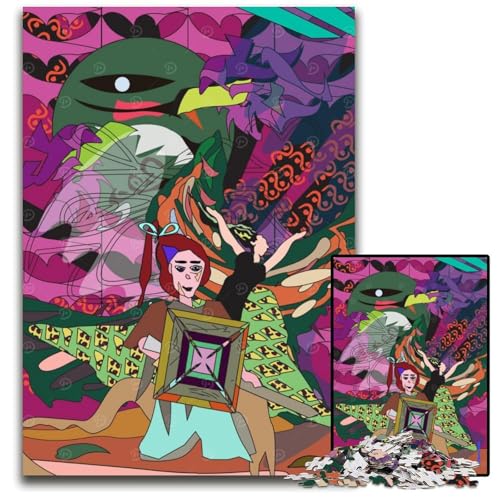 Abstrakte Digitale Kunst mit weiblichen Figuren Puzzles 1000 Teile für Erwachsene Unmögliche Puzzles für Erwachsene Familie und Freunde geeignet für alle Altersgruppen 1000 Teile (75 x 50 cm) von ZZQWIPEIS